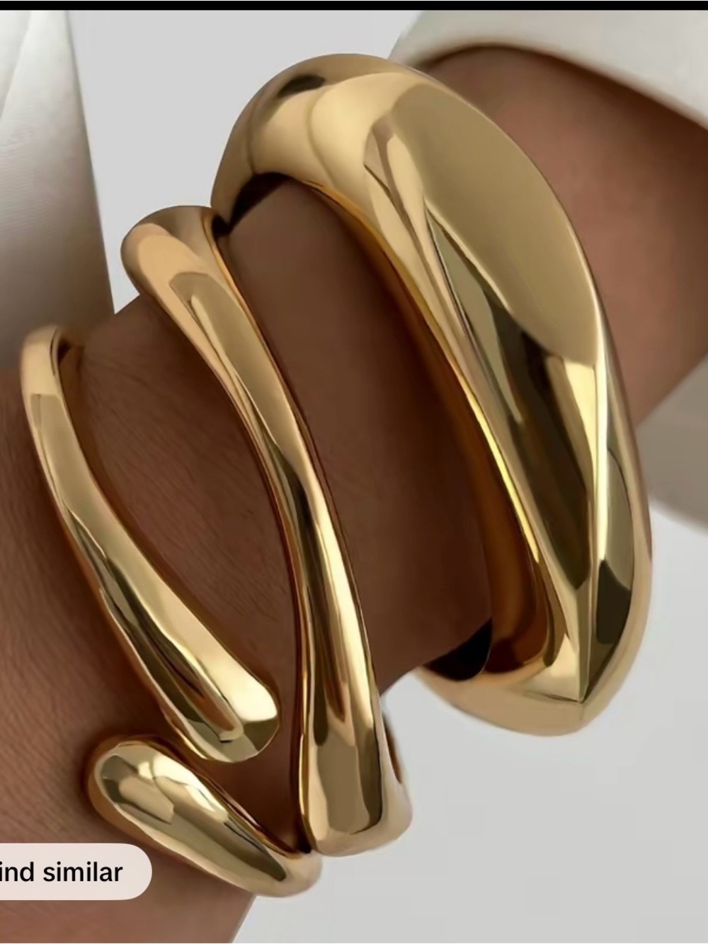 Gold Sculptural Spiral Cuff Bracelet - Women's Jewelry